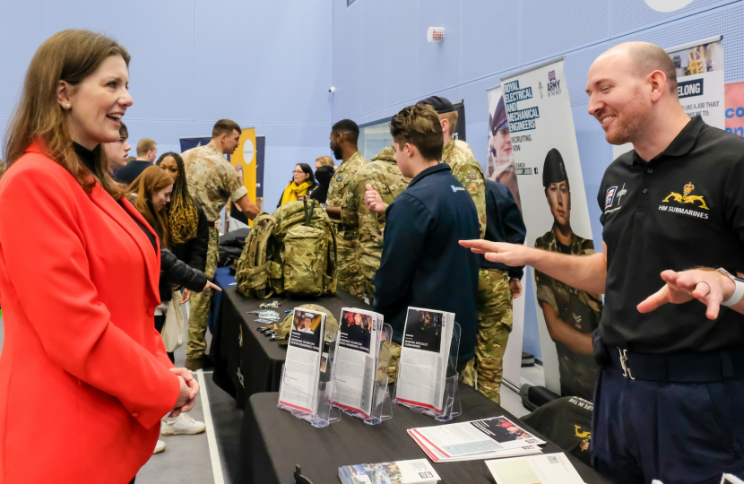 Michelle at her careers fair 