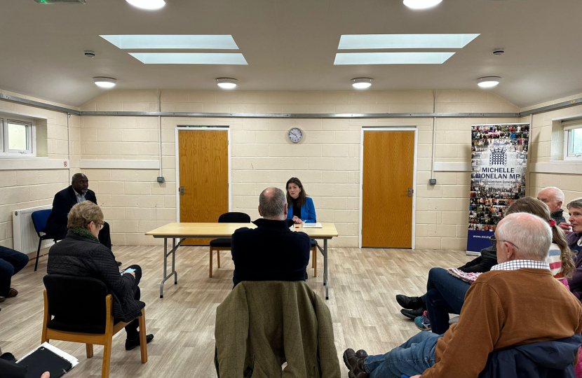 Michelle with local residents in Staverton 