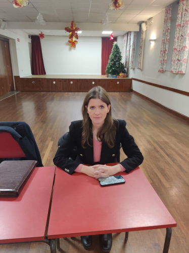 Michelle in Holt village hall 